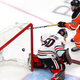Connor McDavid #97 of the Edmonton Oilers scores his second goal against Corey Crawford #50 of the Chicago Blackhawks.